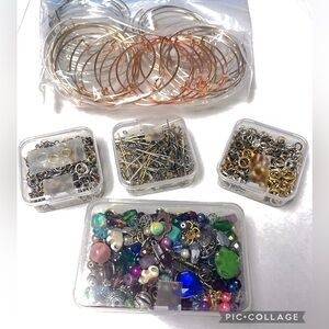 Assorted Jewelry Making Findings and Beads Kit - Mixed Metal Colors